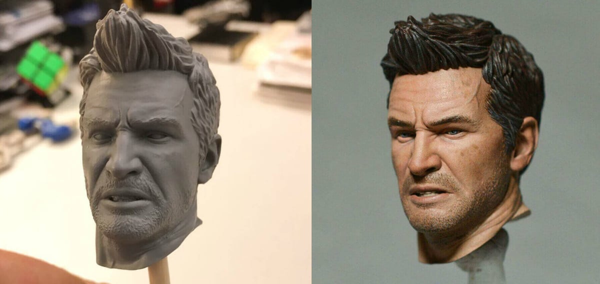 PlayStation 3D printed Nathan Drake face