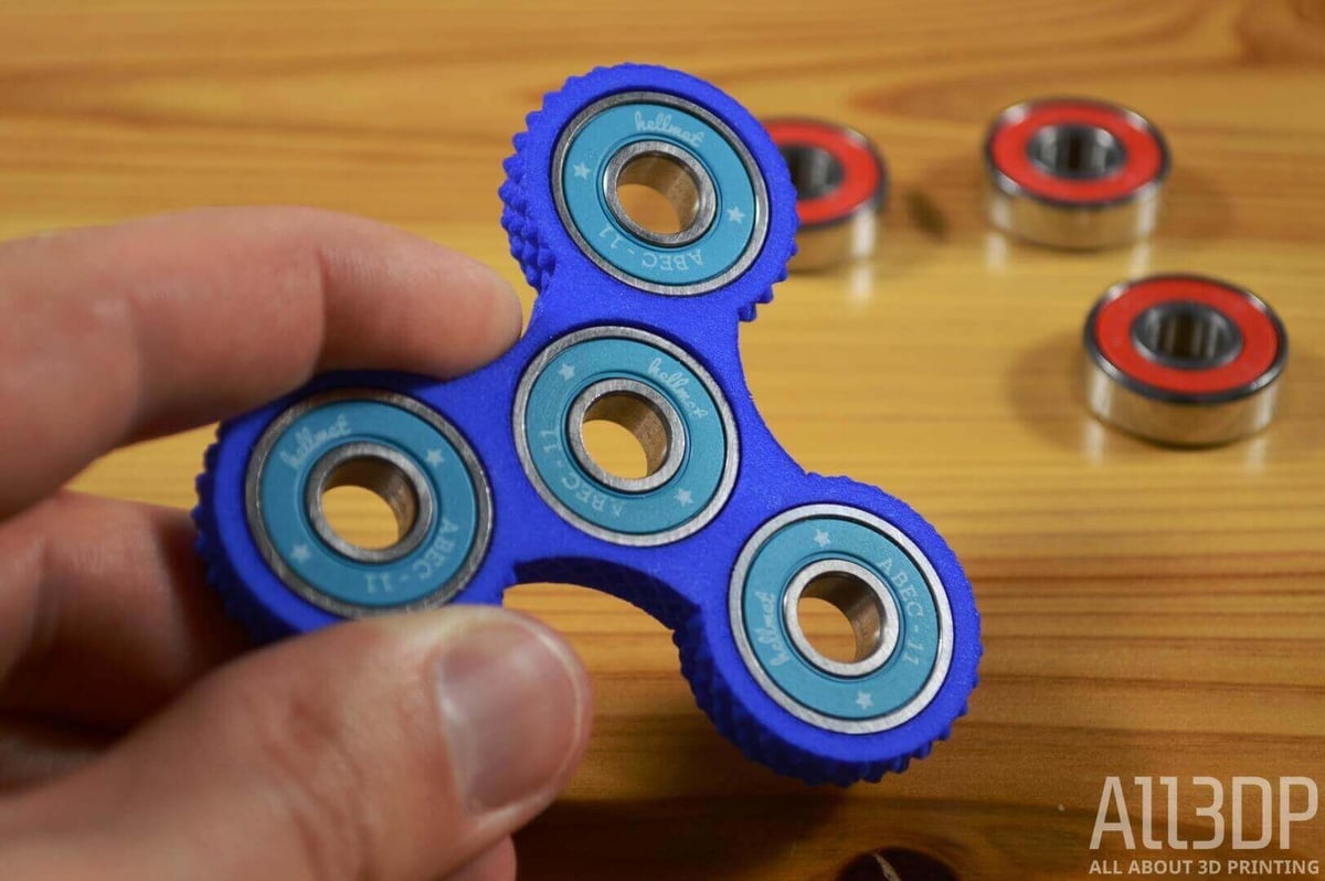 Image of Best 3D Printed Fidget Spinners: Knurled Tri-Spinner