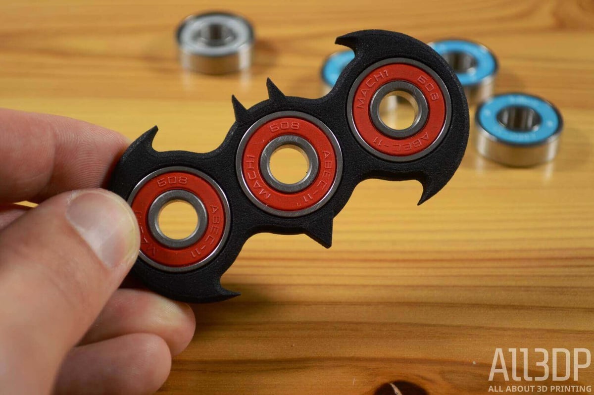 Shuriken Ninja Star Fidget Hand Spinner 3D Printed 