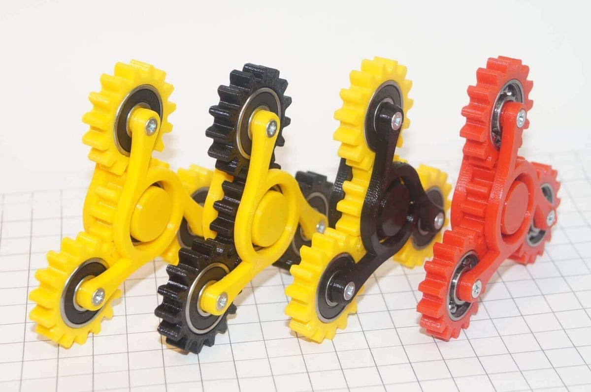 Image of Best 3D Printed Fidget Spinners: Hand Spinner Four Gears