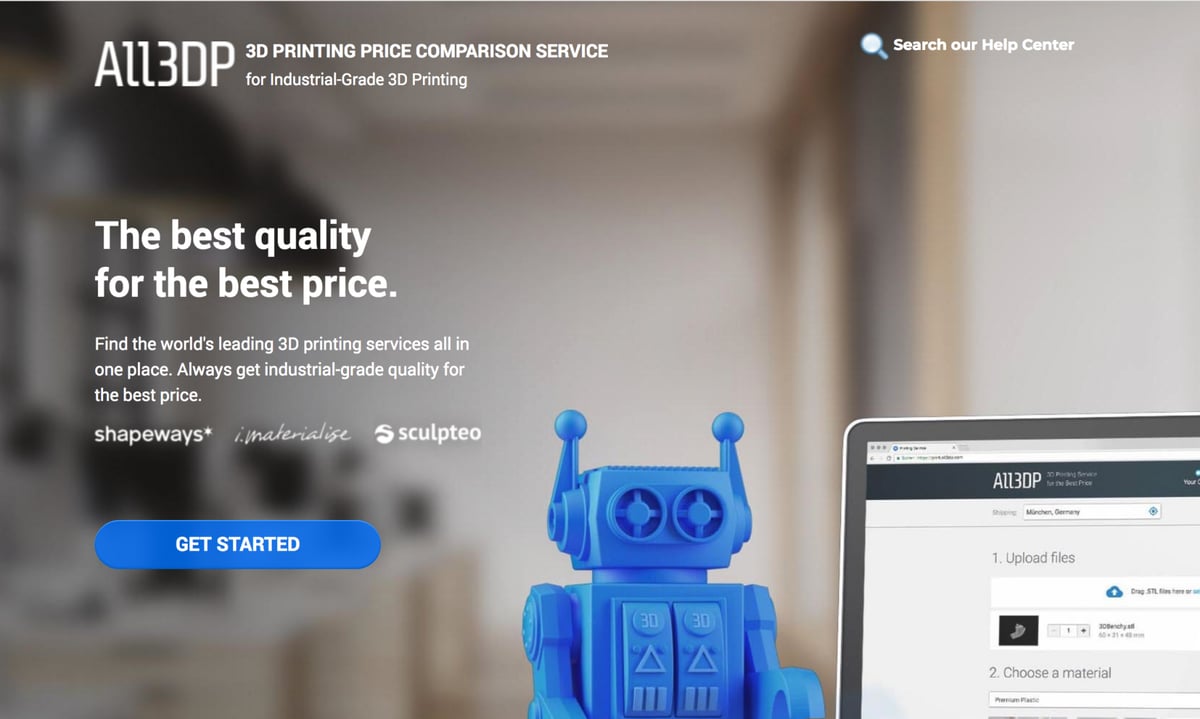 3D Printing Price Comparison Service for Industrial-Grade 3D Printing