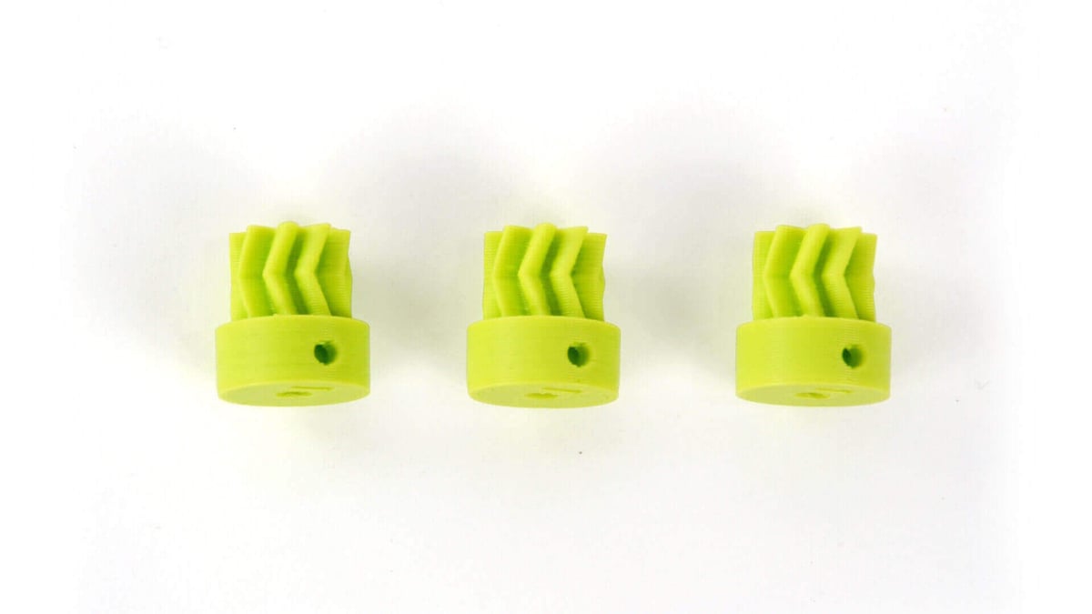 Image of LulzBot Mini Review: Large and Small Herringbone Gear