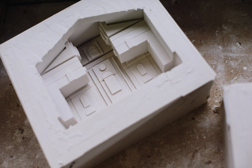 Plaster cast architectural store model