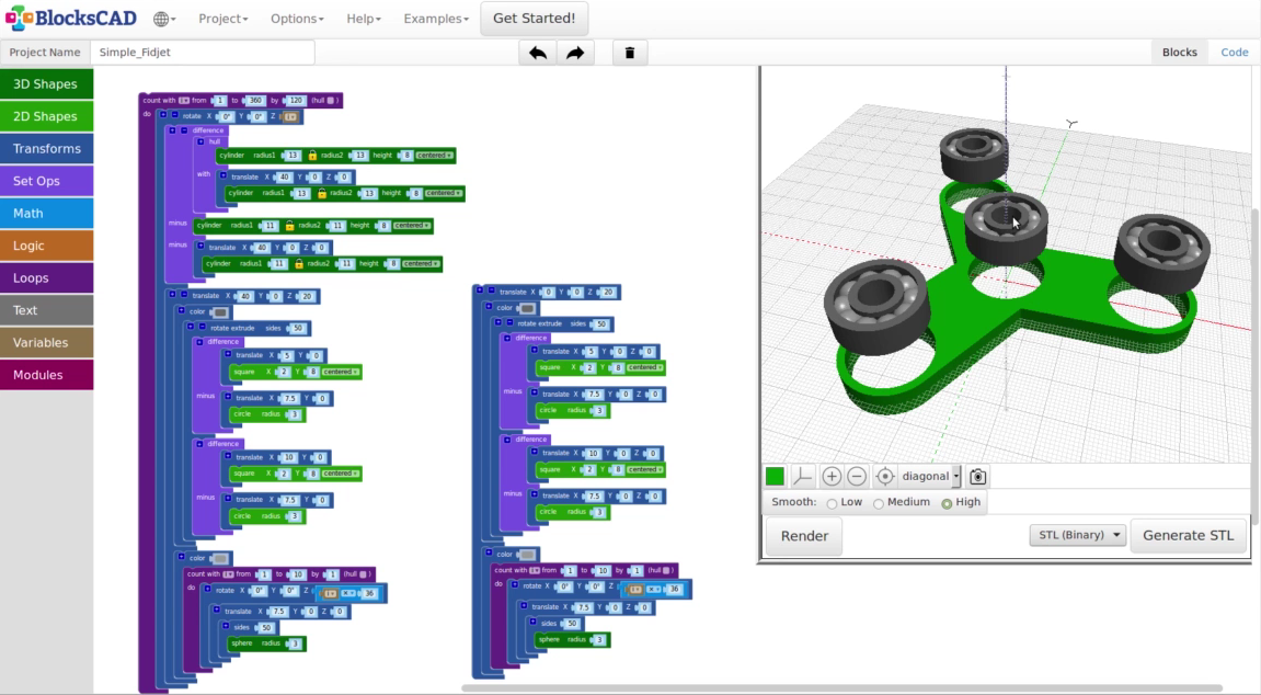 Bild von Die besten CAD-Programme für Anfänger / CAD-Software für Einstieger: BlocksCAD