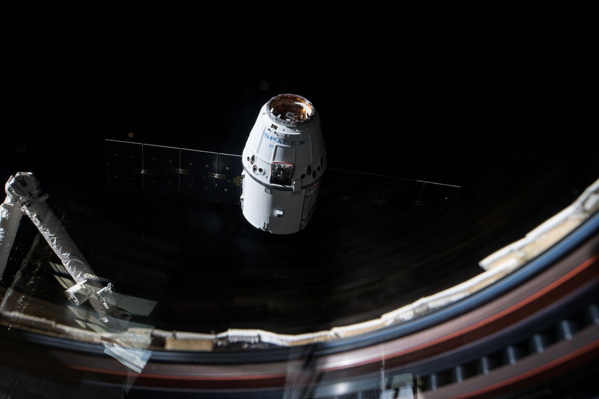 The Dragon capsule in space