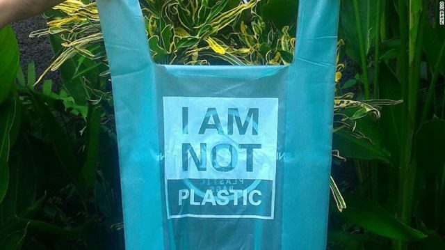 Bioplastic bags made from cassava and shrimp waste