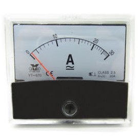 An analog ammeter.