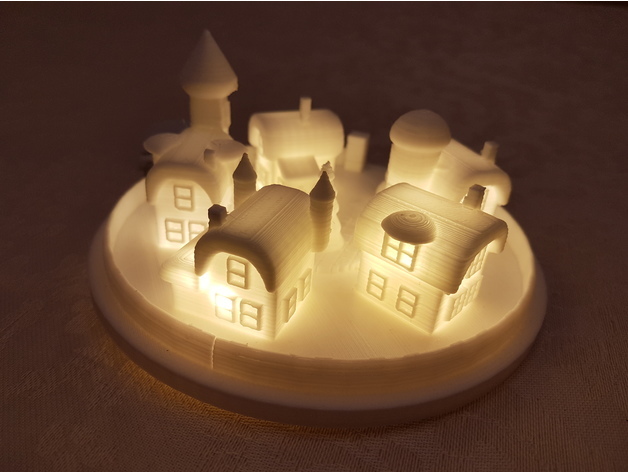 Image of 3D Printed Christmas Lights: Christmas Elf Town