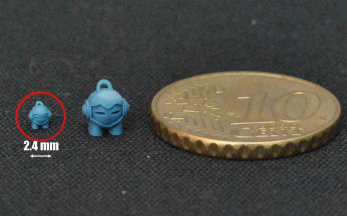1/10 scale Marvin alongside the 1/5 scale Marvin compared with a 10-cent coin