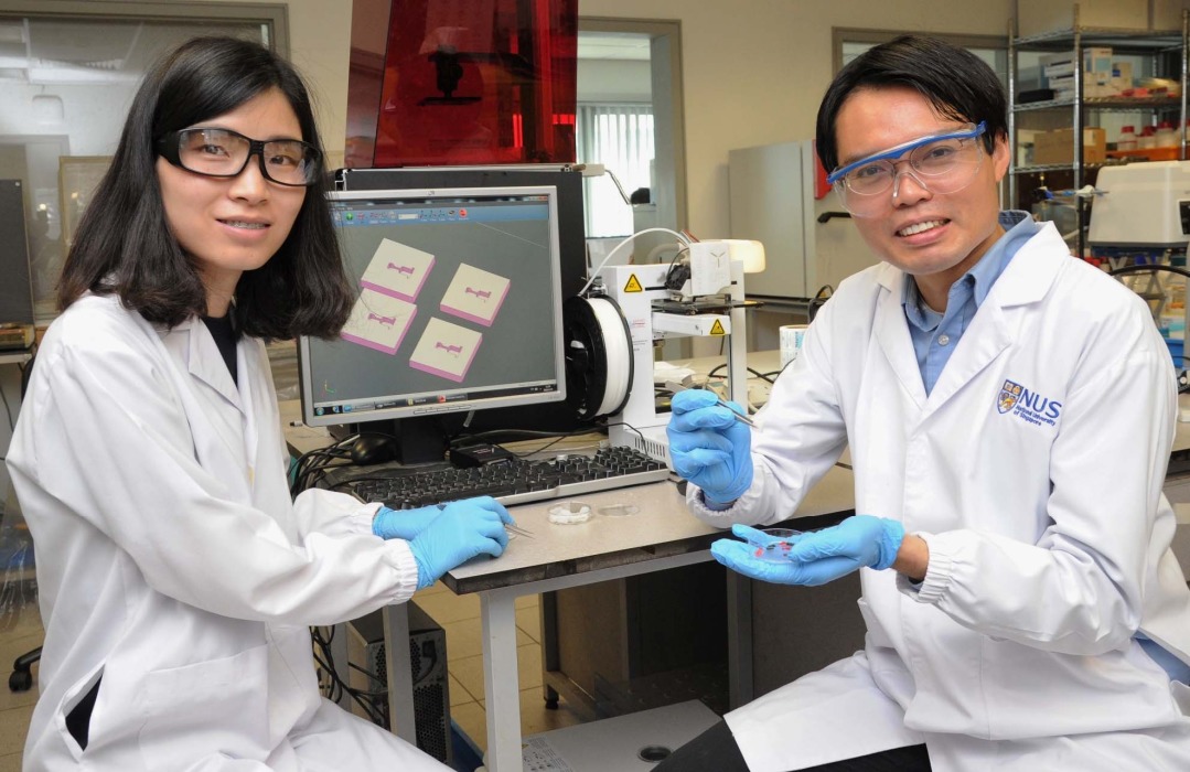 Ph.D student Ms. Sun Yajuan & Asst. Professor Soh Siow Long with their patented technology.