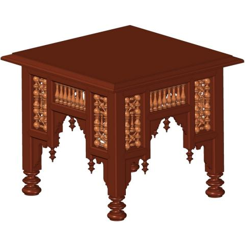 A Rhino3D model of an Egyptian Mashrabiya coffee table.