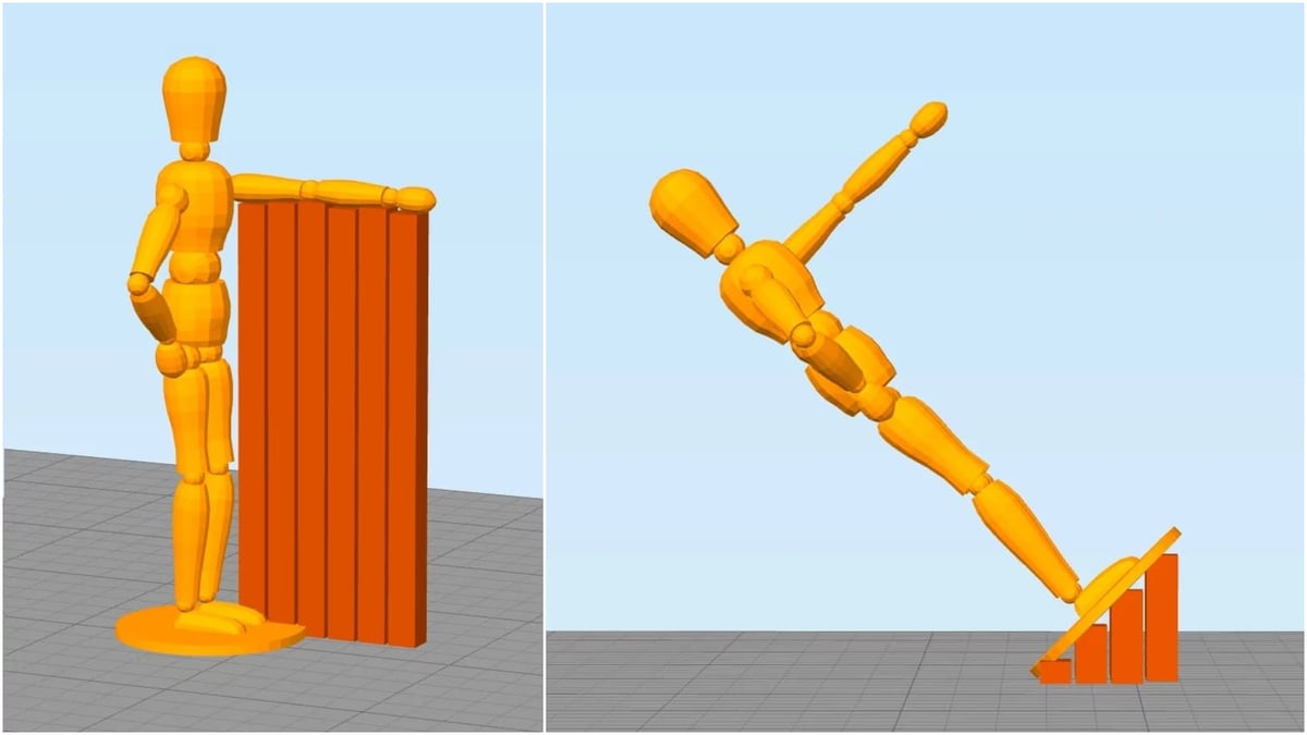 Before and after re-orienting a model.