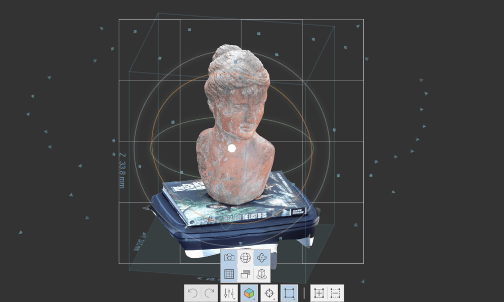 3D female statue model displayed in 3D view.