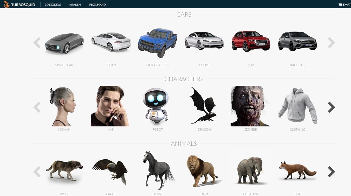 Imagen de Mejores páginas web para descargar modelos 3D gratis: TurboSquid