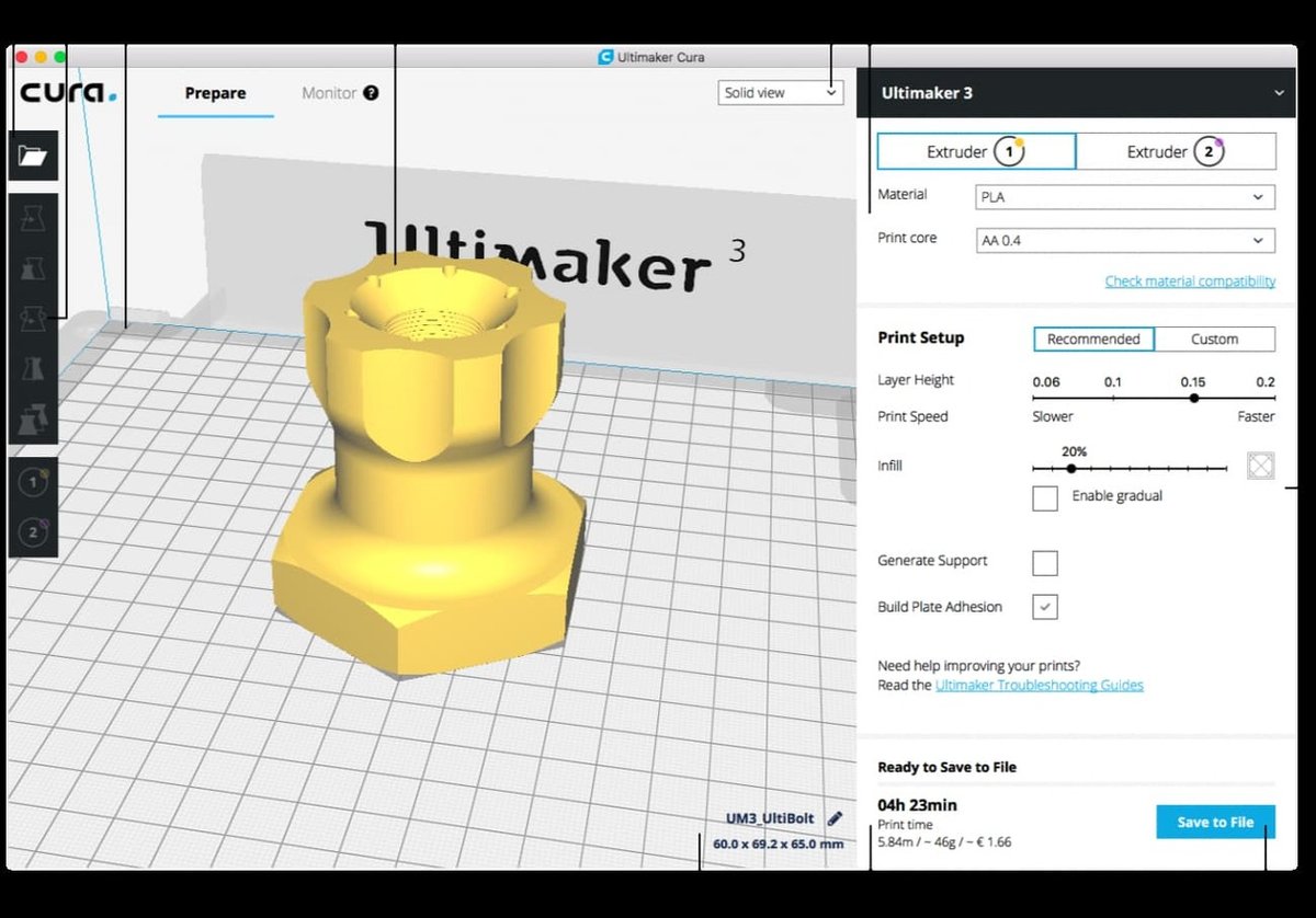 Cura is a very popular slicer from Ultimaker.