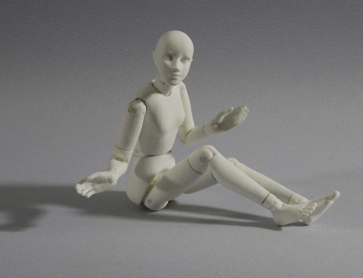 A Twelvemo doll, printed in PLA plastic.