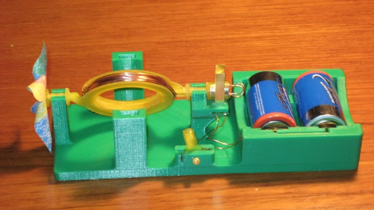 3D Printable direct current motor for education.
