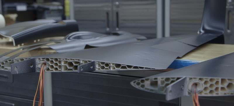 This wing was 3D printed to rapidly create a light and strong jet-powered UAV.