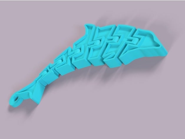 Imagen de Archivos para impresora 3D / Cosas para imprimir en 3D: Llavero de delfín articulado