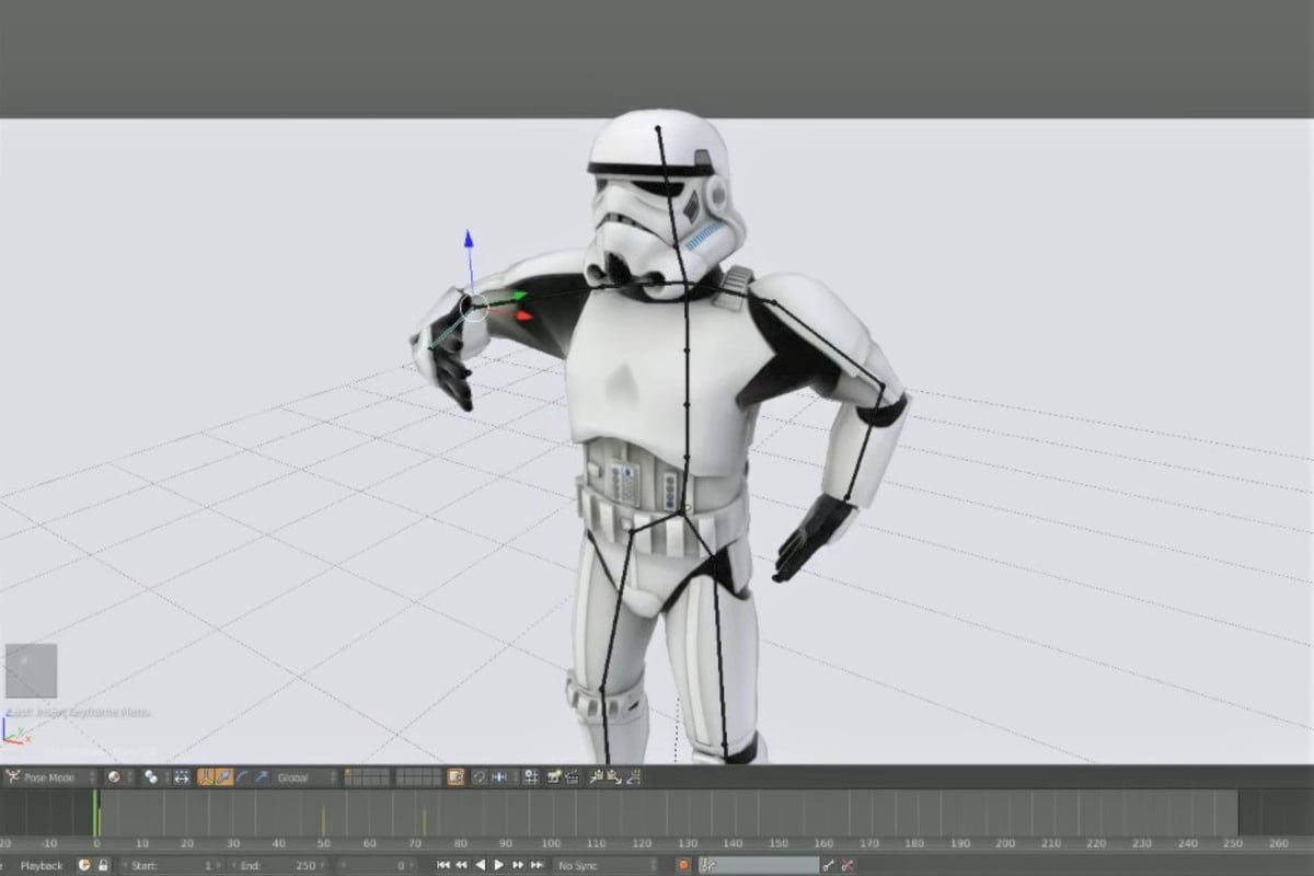 Animating a rigged Stormtrooper