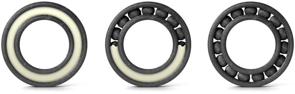 Soluble support material used to print a bearing.