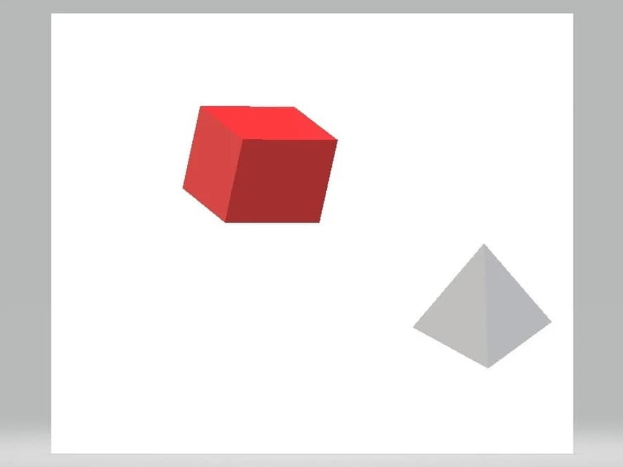 Drawing the cube and the pyramid object in Paint3D