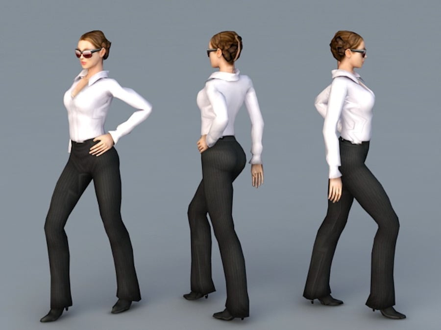 A 3D model of a business woman