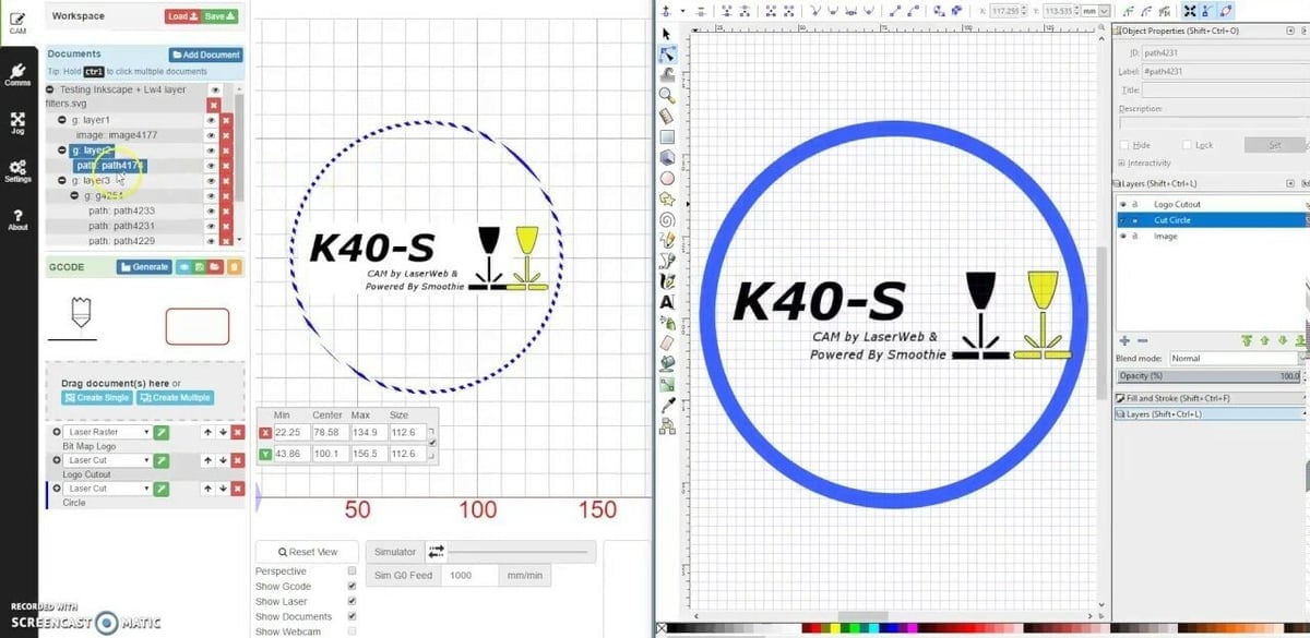 LaserWeb4 is a free laser cutting software program that communicates your design to the laser