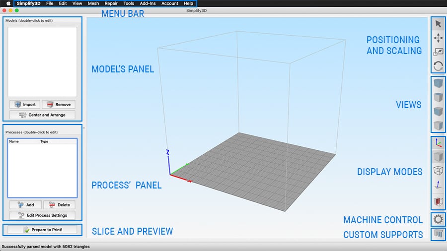 Simplify3D's main interface