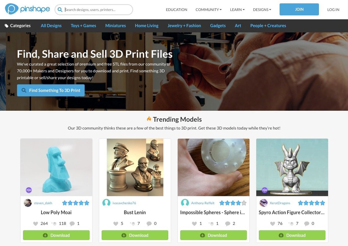 Image of Free STL Files, Free 3D Printer Files, Free 3D Print Models: Pinshape