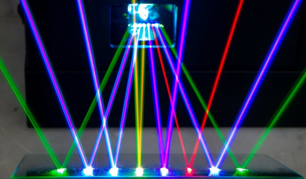 Lasers come in a variety of colors, but generally cutting lasers are in the UV and infrared parts of the optical spectrum