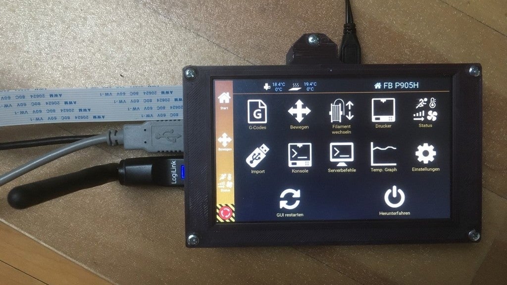 Repetier's sleek touch user interface on a Pi