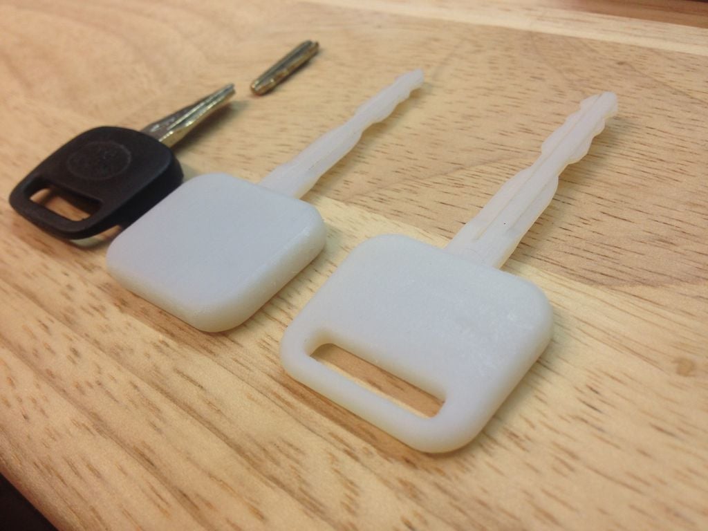 The attempted 3D printed car keys