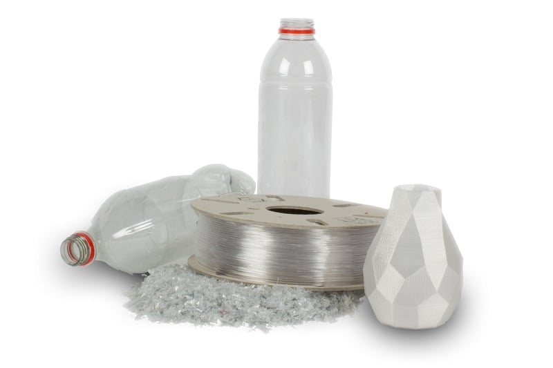This filament is made from recycled PET drinking bottles