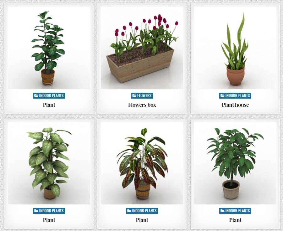 Some examples of 3D printed plants
