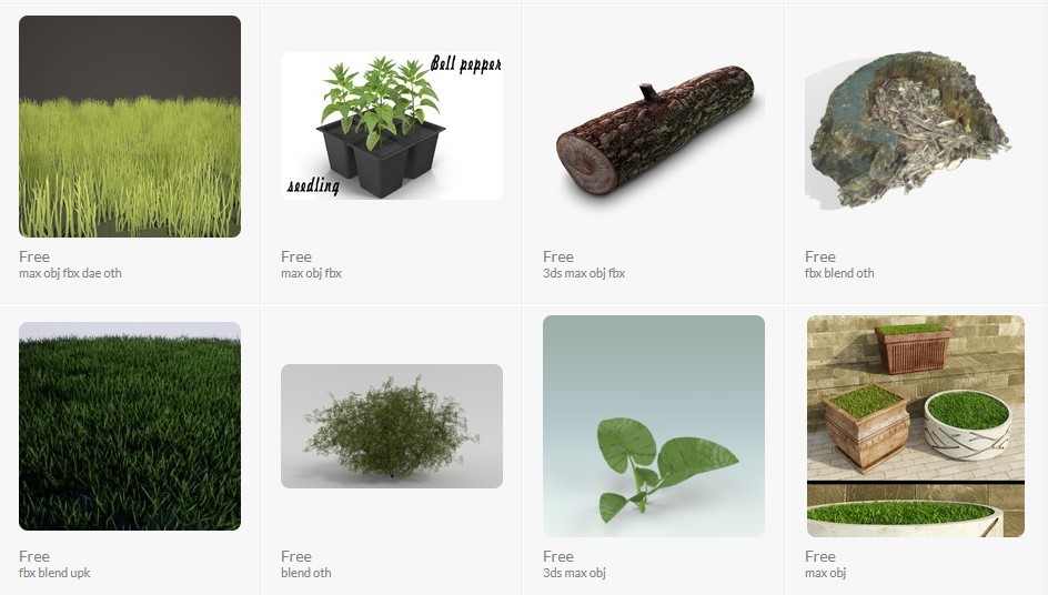 Simple 3D printed plant models