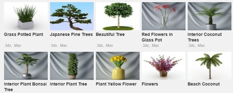 3D printed trees and flowers