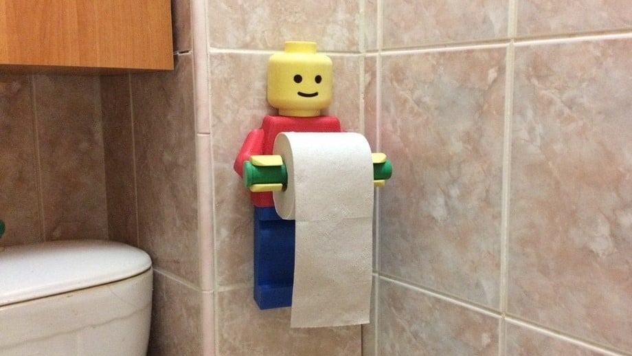 He sure looks happy just holding the TP