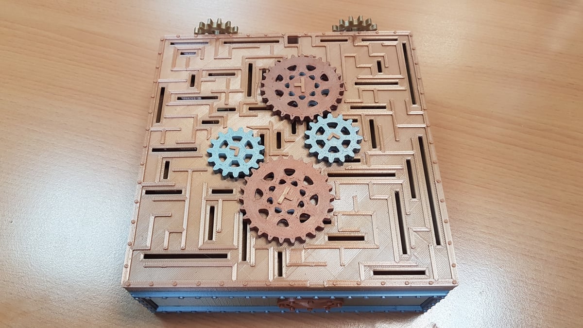 Decorative steampunk puzzle box