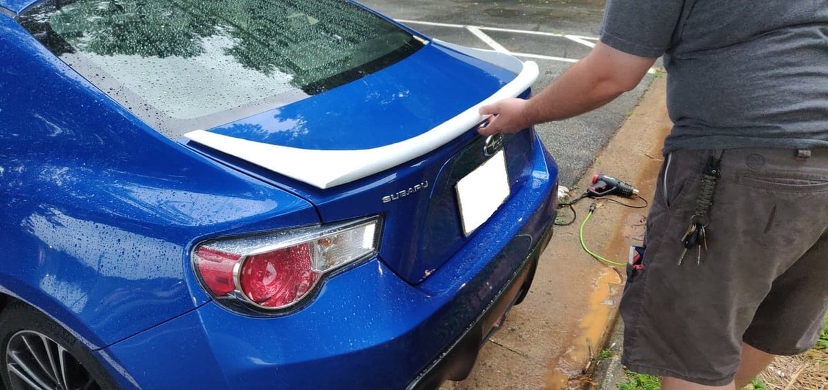 Large prints can be functional too, like this 3D printed spoiler for a Subaru BRZ
