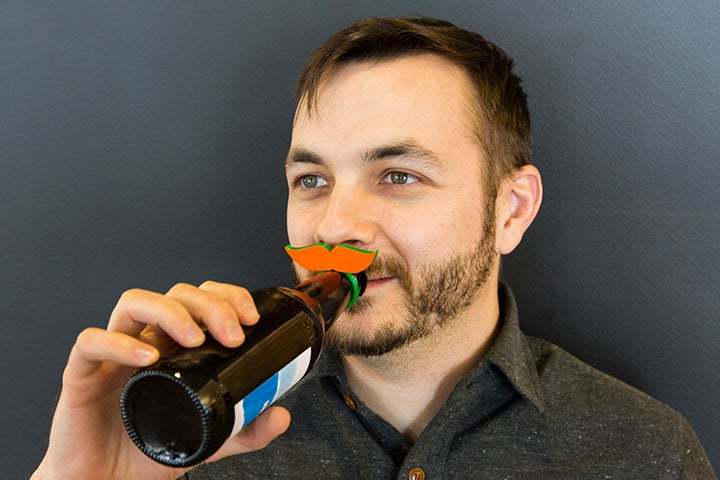Drink in style with this 3D printed mustache bottle charm