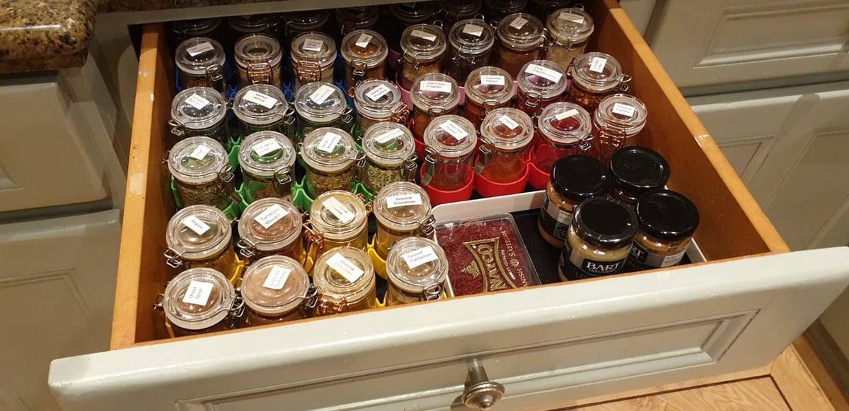 This spice organizer makes even the messiest drawer clean again