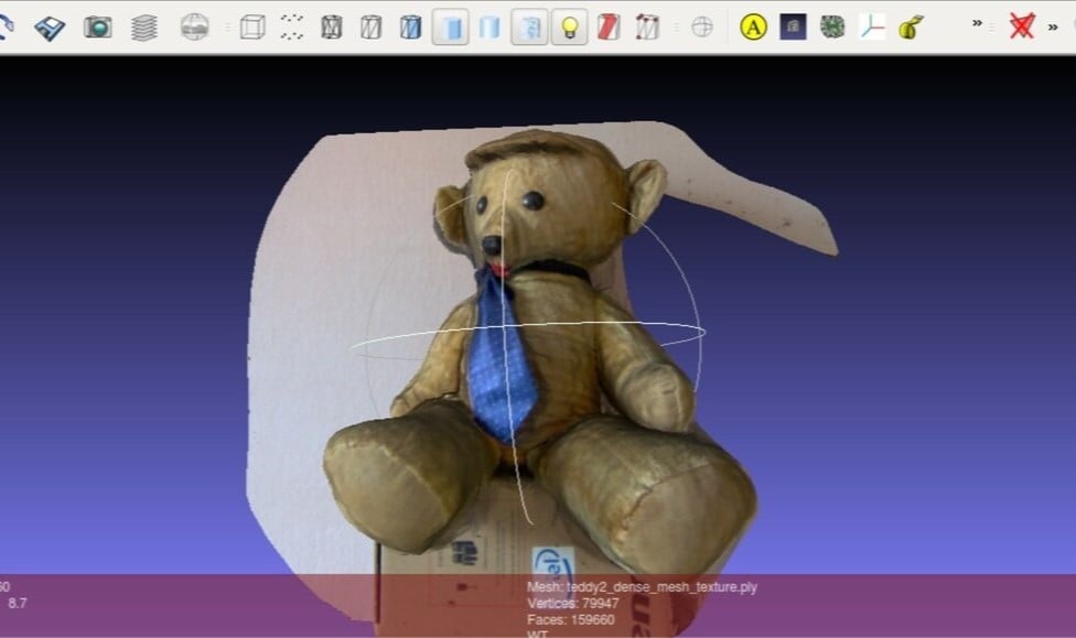 An old teddy bear recreated in 3D form
