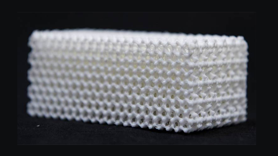 3D printed bone scaffolds stimulate the formation of new organic tissues, guiding the growth towards the desired shape