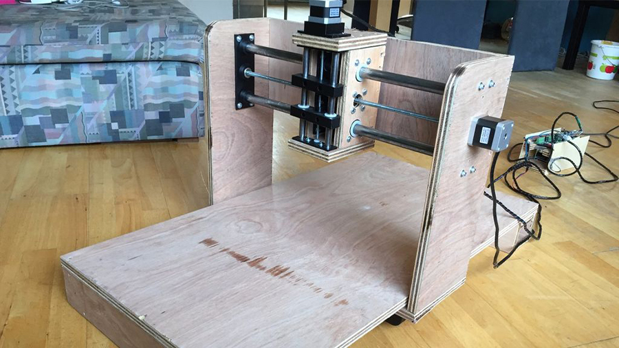 The Homebuilt DIY CNC Router uses 18-mm plywood for its framing