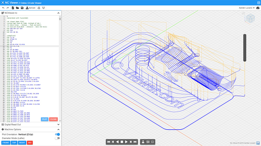 NC Viewer is a browser-based CNC simulator