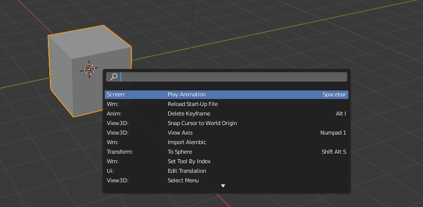 You can use the search function to find any Blender tool easily