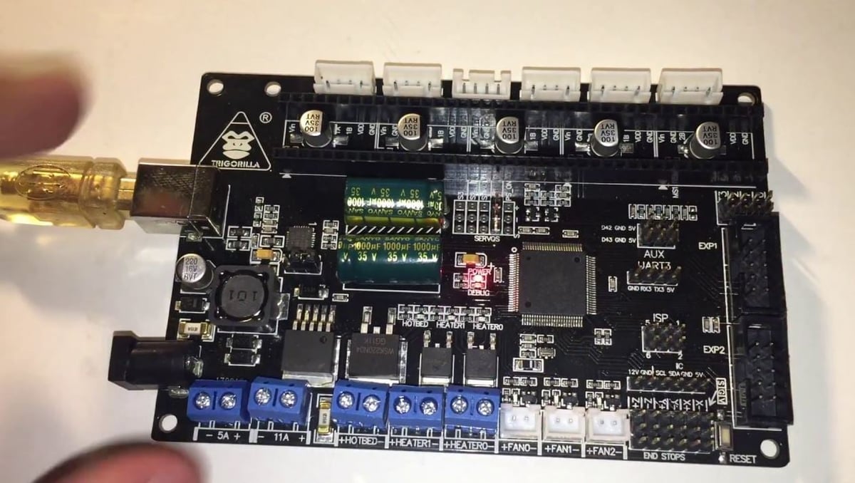 Connect to the mainboard of your printer to update the firmware