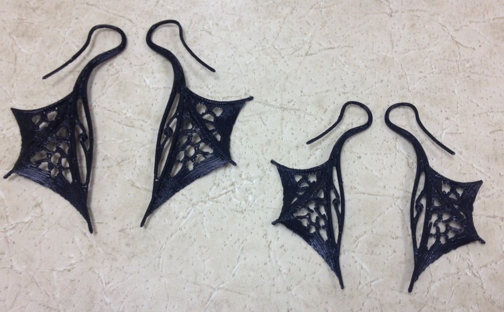 Print these spooky wing earrings in time for Halloween