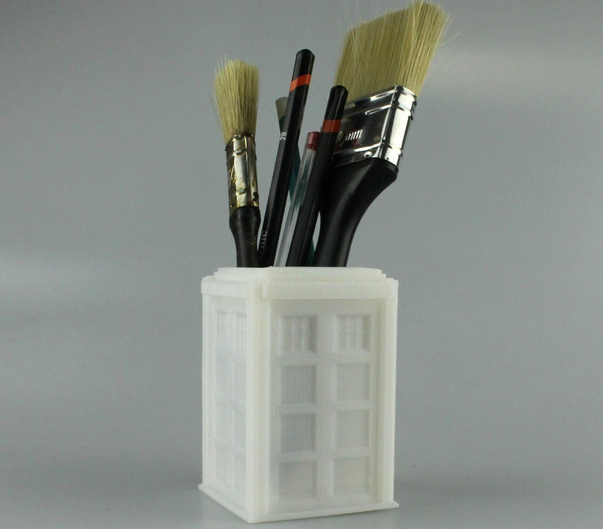 Make up Brush Pot Holder 3D Printed Geometric Triple Hexagon Brush